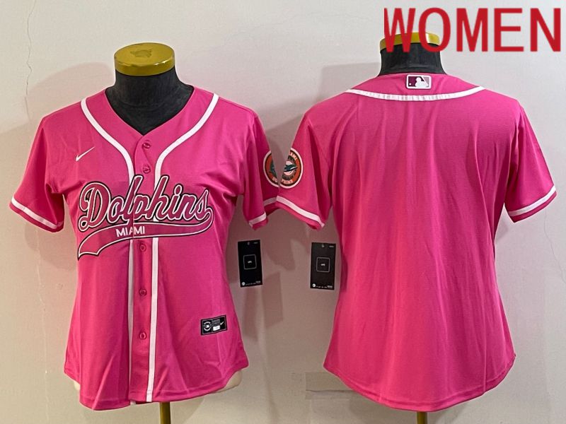 Women Miami Dolphins Blank Pink 2022 Nike Co branded NFL Jerseys->women nfl jersey->Women Jersey
